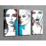 Casa si Gradina - Decoratiuni - Tablouri - Tablou canvas decorativ, Wallxpert, multicolor, 66x45 cm, 3 piese, panza, rama lemn - Infinity.ro