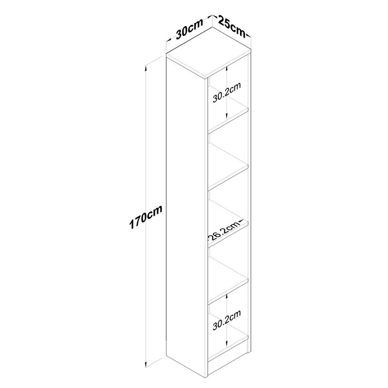 Casa si Gradina - Mobilier - Biblioteci si rafturi - Biblioteci - Biblioteca, Hanah Home, pal melaminat, nuc, 30x25x170 cm - Infinity.ro