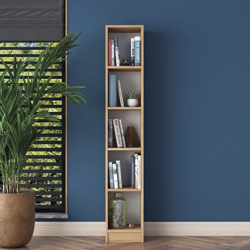 Casa si Gradina - Mobilier - Biblioteci si rafturi - Biblioteci - Biblioteca, Hanah Home, pal melaminat, nuc, 30x25x170 cm - Infinity.ro
