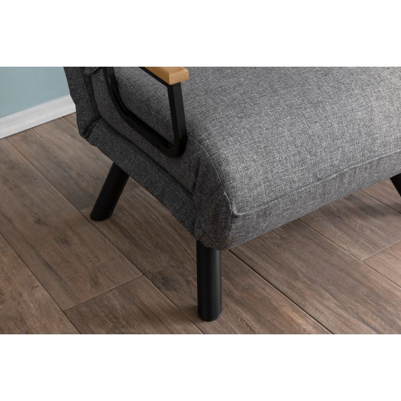 Casa si Gradina - Mobilier - Canapele si coltare - Canapele - Canapea extensibila, Hanah Home, metal, stofa in, gri deschis, 175x60 cm - Infinity.ro