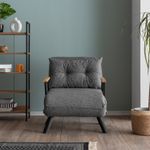 Casa si Gradina - Mobilier - Canapele si coltare - Canapele - Canapea extensibila, Hanah Home, metal, stofa in, gri deschis, 175x60 cm - Infinity.ro
