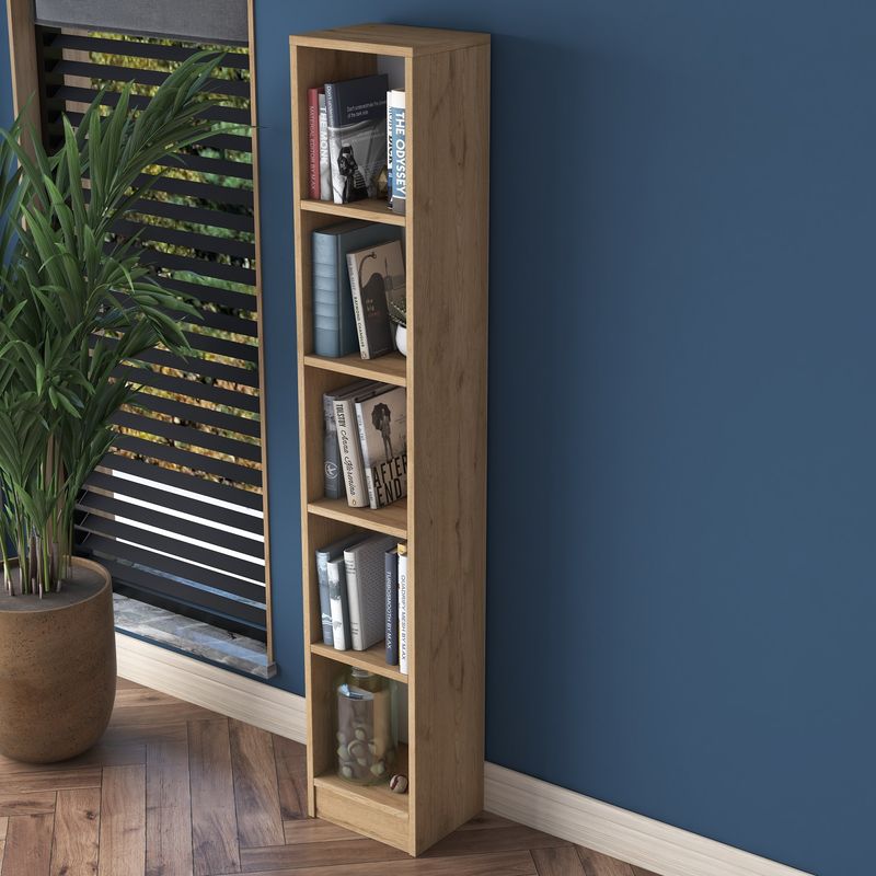 Casa si Gradina - Mobilier - Biblioteci si rafturi - Biblioteci - Biblioteca, Hanah Home, pal melaminat, nuc, 30x25x170 cm - Infinity.ro