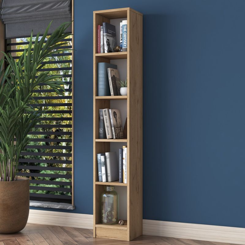 Casa si Gradina - Mobilier - Biblioteci si rafturi - Biblioteci - Biblioteca, Hanah Home, pal melaminat, nuc, 30x25x170 cm - Infinity.ro