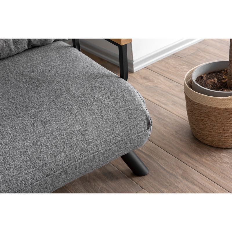Casa si Gradina - Mobilier - Canapele si coltare - Canapele - Canapea extensibila, Hanah Home, metal, stofa in, gri deschis, 175x60 cm - Infinity.ro