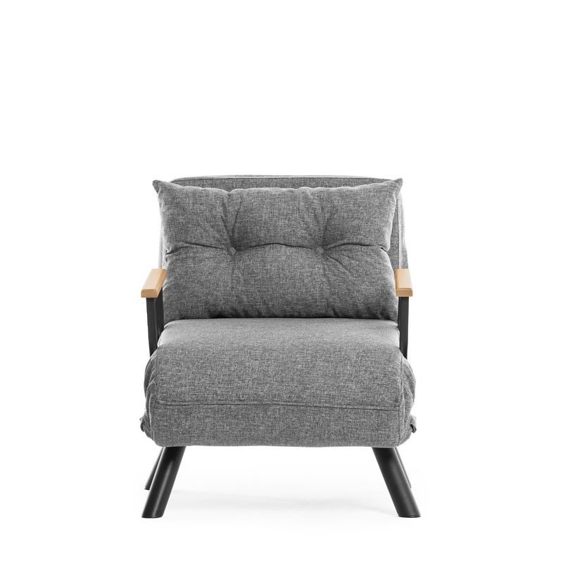Casa si Gradina - Mobilier - Canapele si coltare - Canapele - Canapea extensibila, Hanah Home, metal, stofa in, gri deschis, 175x60 cm - Infinity.ro