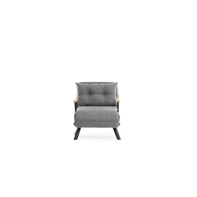 Casa si Gradina - Mobilier - Canapele si coltare - Canapele - Canapea extensibila, Hanah Home, metal, stofa in, gri deschis, 175x60 cm - Infinity.ro