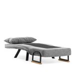 Casa si Gradina - Mobilier - Canapele si coltare - Canapele - Canapea extensibila, Hanah Home, metal, stofa in, gri deschis, 175x60 cm - Infinity.ro