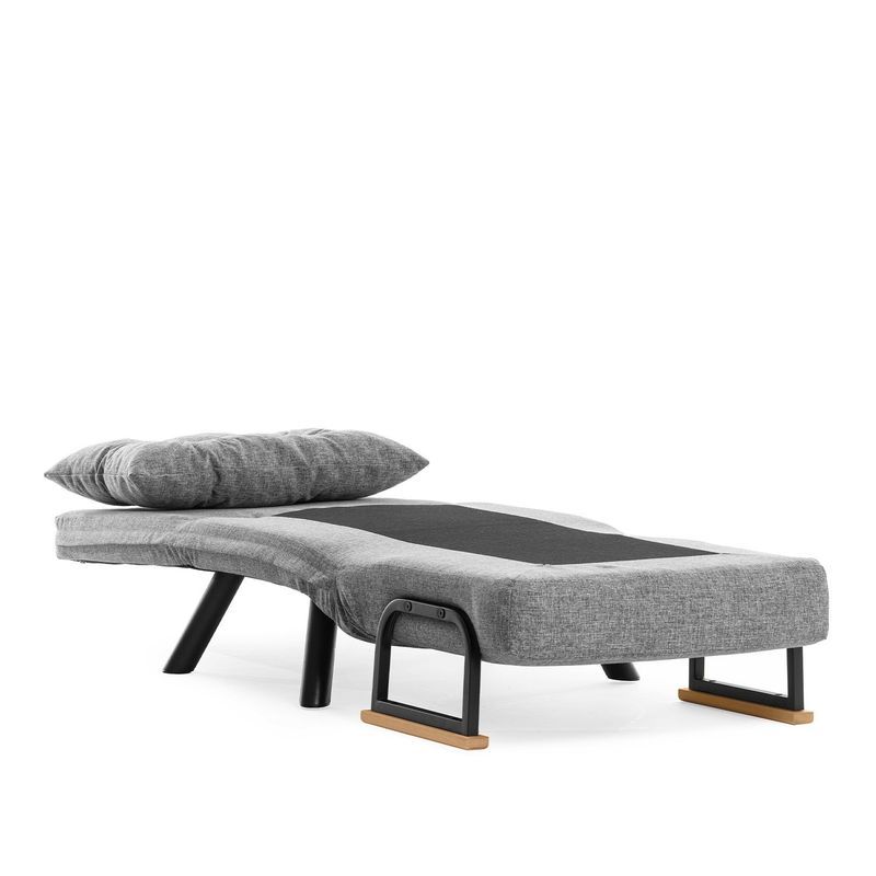 Casa si Gradina - Mobilier - Canapele si coltare - Canapele - Canapea extensibila, Hanah Home, metal, stofa in, gri deschis, 175x60 cm - Infinity.ro