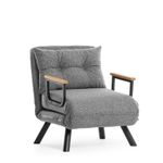 Casa si Gradina - Mobilier - Canapele si coltare - Canapele - Canapea extensibila, Hanah Home, metal, stofa in, gri deschis, 175x60 cm - Infinity.ro