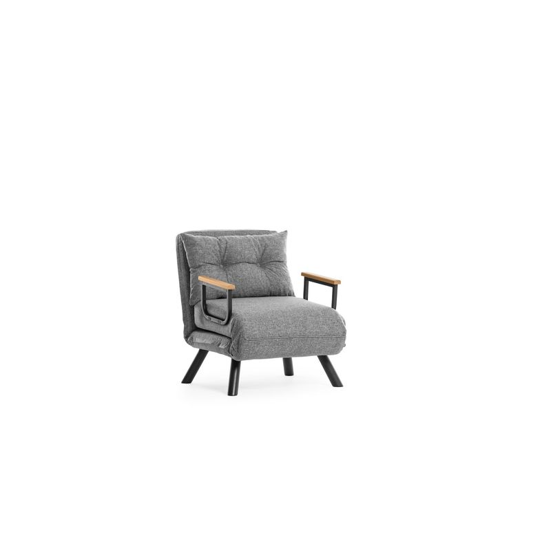 Casa si Gradina - Mobilier - Canapele si coltare - Canapele - Canapea extensibila, Hanah Home, metal, stofa in, gri deschis, 175x60 cm - Infinity.ro