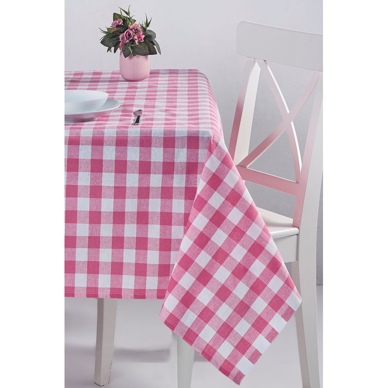 Casa si Gradina - Textile si covoare - Textile bucatarie - Fete de masa - Fata de masa, Hermia, roz, 160x220 cm, 100% bumbac, lavabila la masina - Infinity.ro