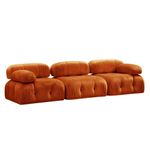 Casa si Gradina - Mobilier - Canapele si coltare - Canapele - Canapea 3 locuri, Hanah Home, lemn fag si panouri aglomerate, portocaliu, 288x95x75 cm - Infinity.ro