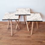 Casa si Gradina - Mobilier - Mese si birouri - Masute de cafea - Set masute de cafea, Hanah Home, mdf, alb bej, 35x35x52 cm - Infinity.ro