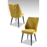 Casa si Gradina - Mobilier - Scaune si fotolii - Scaune - Set scaune, Hanah Home, melamina, galben si negru, 48x43x90 cm, 4 bucati - Infinity.ro