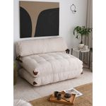 Casa si Gradina - Mobilier - Canapele si coltare - Canapele - Canapea extensibila 2 locuri, Hanah Home, catifea, alb, 120x79x75 cm - Infinity.ro