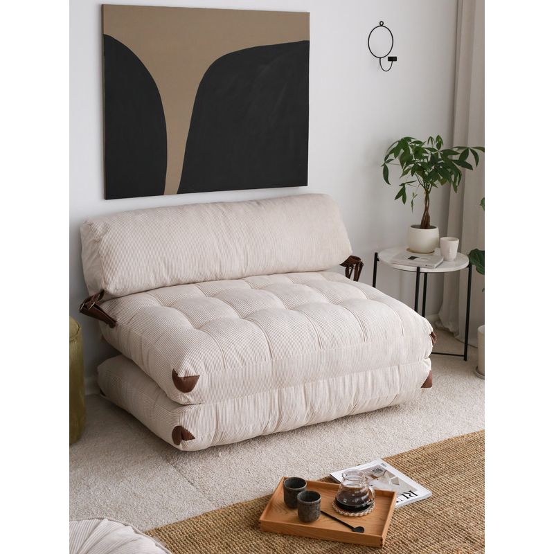Casa si Gradina - Mobilier - Canapele si coltare - Canapele - Canapea extensibila 2 locuri, Hanah Home, catifea, alb, 120x79x75 cm - Infinity.ro
