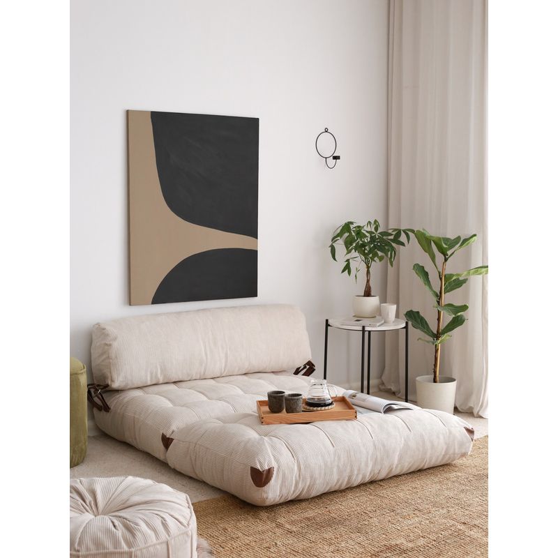 Casa si Gradina - Mobilier - Canapele si coltare - Canapele - Canapea extensibila 2 locuri, Hanah Home, catifea, alb, 120x79x75 cm - Infinity.ro
