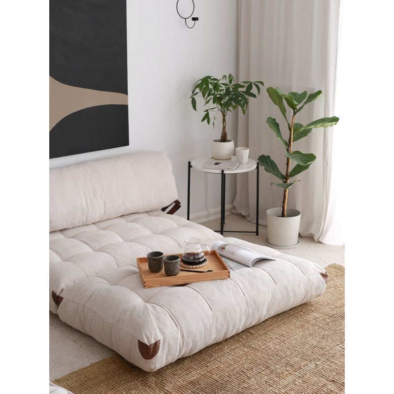 Casa si Gradina - Mobilier - Canapele si coltare - Canapele - Canapea extensibila 2 locuri, Hanah Home, catifea, alb, 120x79x75 cm - Infinity.ro