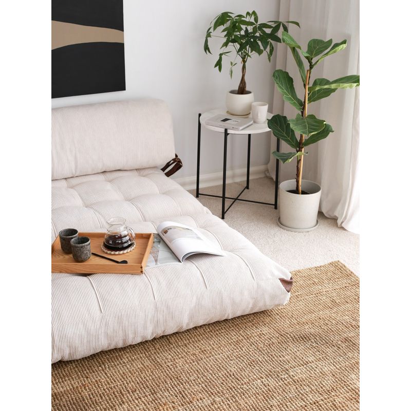 Casa si Gradina - Mobilier - Canapele si coltare - Canapele - Canapea extensibila 2 locuri, Hanah Home, catifea, alb, 120x79x75 cm - Infinity.ro