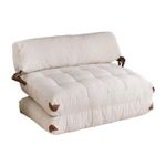 Casa si Gradina - Mobilier - Canapele si coltare - Canapele - Canapea extensibila 2 locuri, Hanah Home, catifea, alb, 120x79x75 cm - Infinity.ro