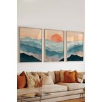 Casa si Gradina - Decoratiuni - Tablouri - Tablou decorativ inramat, Wallxpert, lemn masiv, multicolor, 33x48 cm (set 3 bucati) - Infinity.ro