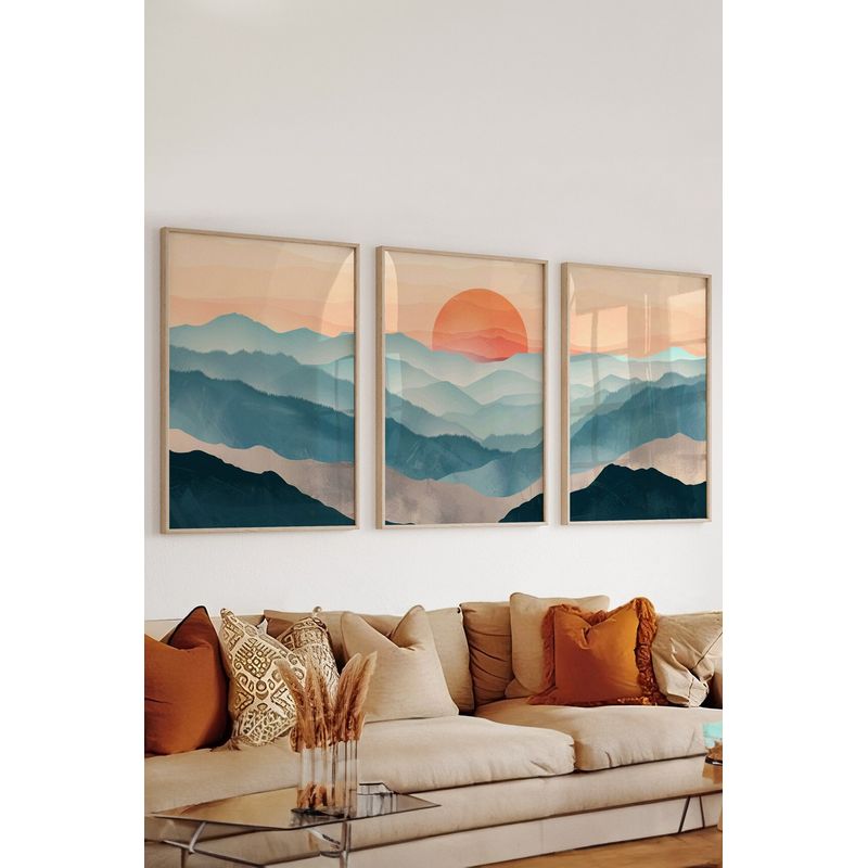 Casa si Gradina - Decoratiuni - Tablouri - Tablou decorativ inramat, Wallxpert, lemn masiv, multicolor, 33x48 cm (set 3 bucati) - Infinity.ro
