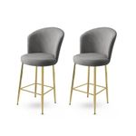 Casa si Gradina - Mobilier - Scaune si fotolii - Scaune - Set scaune de bar, Hanah Home, metal, gri auriu, 46x40x102 cm - Infinity.ro