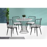 Casa si Gradina - Mobilier - Seturi de mobilier - Seturi mese si scaune - Masa de dining, Hanah Home, pal melaminat, alb gri negru, 90x90x75 cm - Infinity.ro