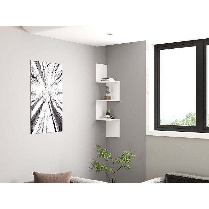 Casa si Gradina - Mobilier - Biblioteci si rafturi - Etajere - Etajera de perete, Hanah Home, PAL melaminat, alb, 25x25x105,4 cm - Infinity.ro