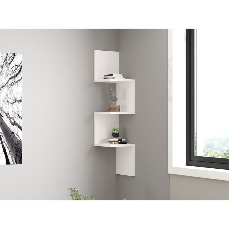 Casa si Gradina - Mobilier - Biblioteci si rafturi - Etajere - Etajera de perete, Hanah Home, PAL melaminat, alb, 25x25x105,4 cm - Infinity.ro