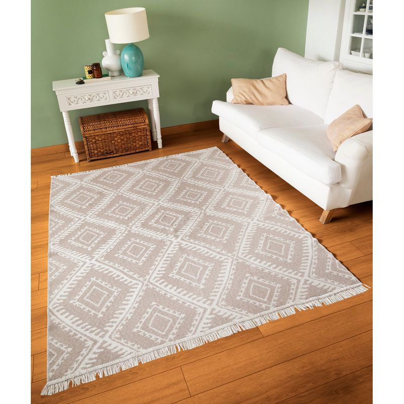 Casa si Gradina - Textile si covoare - Covoare - Covoare casa - Covor, Conceptum Hypnose, alb, bej, 60x100 cm, 100% bumbac, reversibil - Infinity.ro
