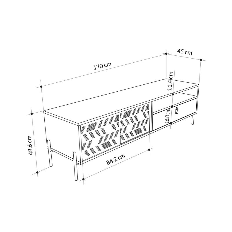 Casa si Gradina - Mobilier - Comode si corpuri - Comode - Comoda tv, Hanah Home, pal melaminat, hitit, 170x45x48.6 cm - Infinity.ro