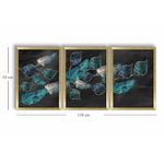 Casa si Gradina - Decoratiuni - Tablouri - Tablou decorativ inramat, Wallxpert, mdf, albastru, albastru marin, auriu, alb, 38x53 cm, set 3 piese - Infinity.ro