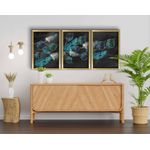 Casa si Gradina - Decoratiuni - Tablouri - Tablou decorativ inramat, Wallxpert, mdf, albastru, albastru marin, auriu, alb, 38x53 cm, set 3 piese - Infinity.ro