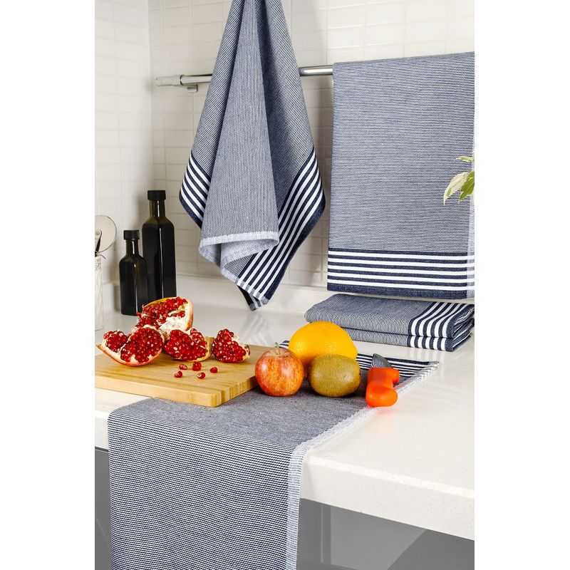 Casa si Gradina - Textile si covoare - Textile baie - Prosoape - Set prosoape de mana, Hermia, albastru inchis, 50x70 cm, 100% bumbac, 5 bucati - Infinity.ro