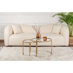 Casa si Gradina - Mobilier - Mese si birouri - Masute de cafea - Set masute de cafea, Hanah Home, sticla temperata, auriu, metal, 60x60x43 cm, 42x42x39 cm - Infinity.ro