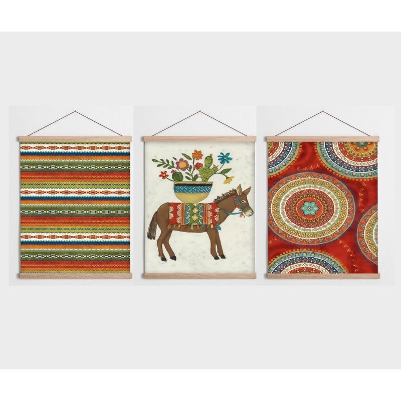 Casa si Gradina - Decoratiuni - Tablouri - Tablou decorativ cu rama, Wallxpert, multicolor, 40x60 cm, 3 piese, poliester si bumbac, rama lemn - Infinity.ro