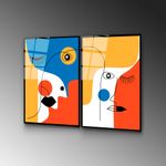 Casa si Gradina - Decoratiuni - Tablouri - Tablou decorativ, Wallxpert, sticla temperata, multicolor, 45x65 cm, set 2 piese - Infinity.ro