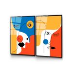 Casa si Gradina - Decoratiuni - Tablouri - Tablou decorativ, Wallxpert, sticla temperata, multicolor, 45x65 cm, set 2 piese - Infinity.ro