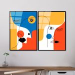 Casa si Gradina - Decoratiuni - Tablouri - Tablou decorativ, Wallxpert, sticla temperata, multicolor, 45x65 cm, set 2 piese - Infinity.ro