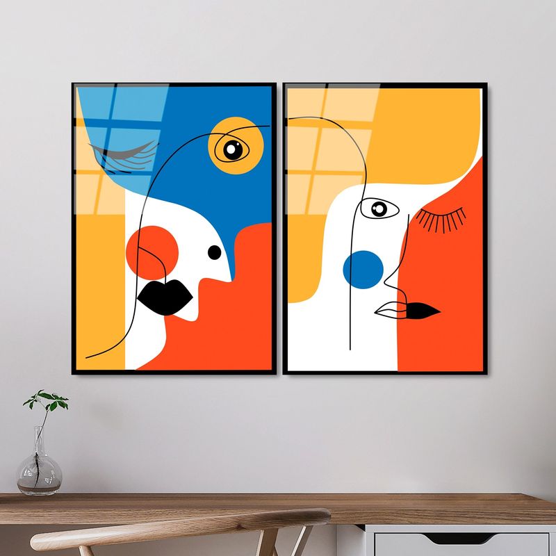 Casa si Gradina - Decoratiuni - Tablouri - Tablou decorativ, Wallxpert, sticla temperata, multicolor, 45x65 cm, set 2 piese - Infinity.ro