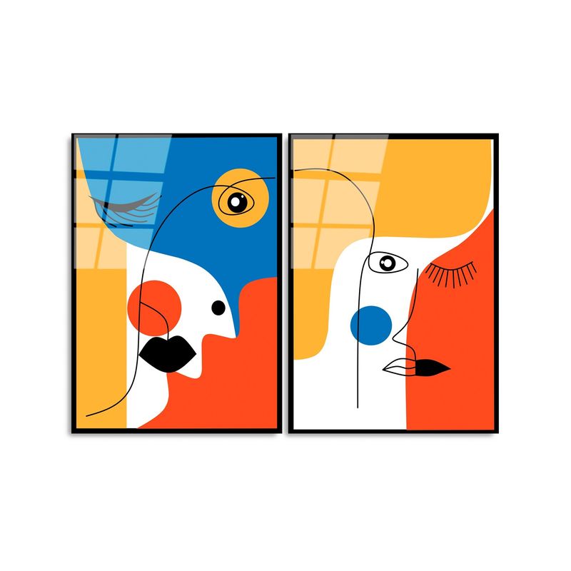 Casa si Gradina - Decoratiuni - Tablouri - Tablou decorativ, Wallxpert, sticla temperata, multicolor, 45x65 cm, set 2 piese - Infinity.ro