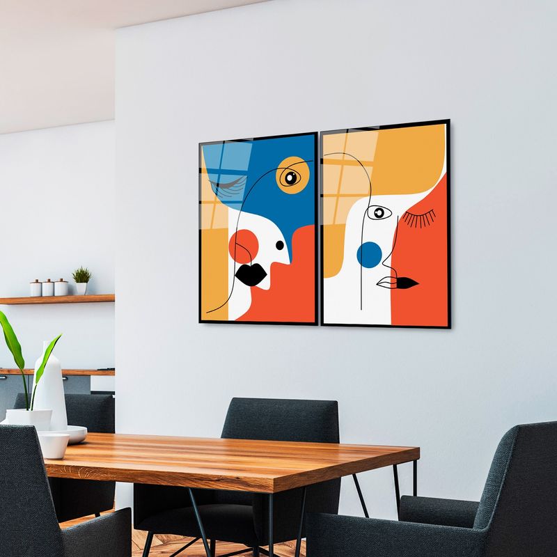 Casa si Gradina - Decoratiuni - Tablouri - Tablou decorativ, Wallxpert, sticla temperata, multicolor, 45x65 cm, set 2 piese - Infinity.ro