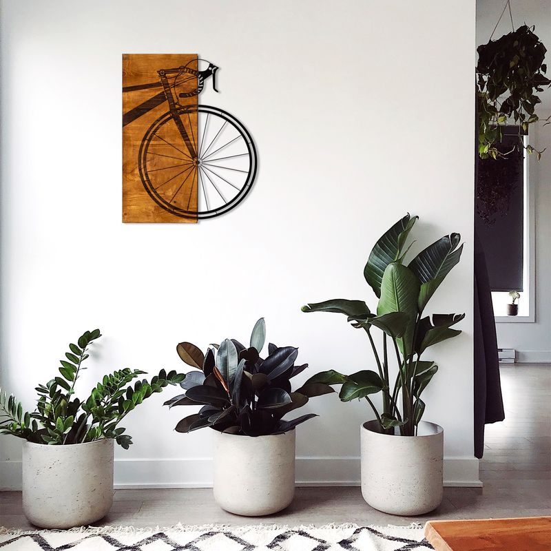 Casa si Gradina - Decoratiuni - Tablouri - Tablou decorativ de perete, Wallxpert, lemn si metal, nuc si negru, 45x58 cm - Infinity.ro