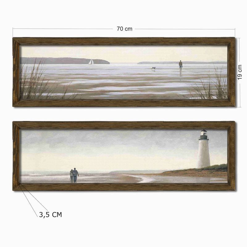 Casa si Gradina - Decoratiuni - Tablouri - Tablou decorativ inramat, Wallxpert, mdf, multicolor, 19x70 cm, set 2 bucati - Infinity.ro