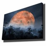 Casa si Gradina - Decoratiuni - Tablouri - Tablou canvas decorativ, Wallxpert, portocaliu, albastru marin, negru, 70x100 cm, 100% panza, rama lemn de pin - Infinity.ro