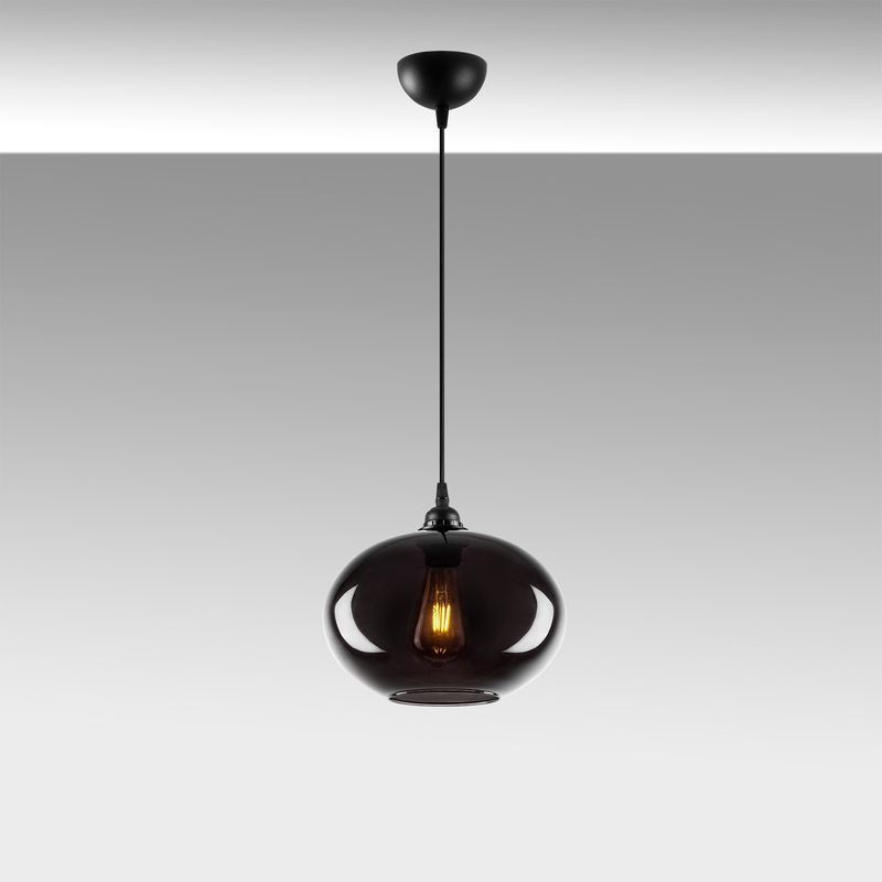 Casa si Gradina - Corpuri si surse de iluminat - Lustre si pendule - Lustra, Opviq, sticla, fumuriu, 27x27 cm, inaltime reglabila - Infinity.ro