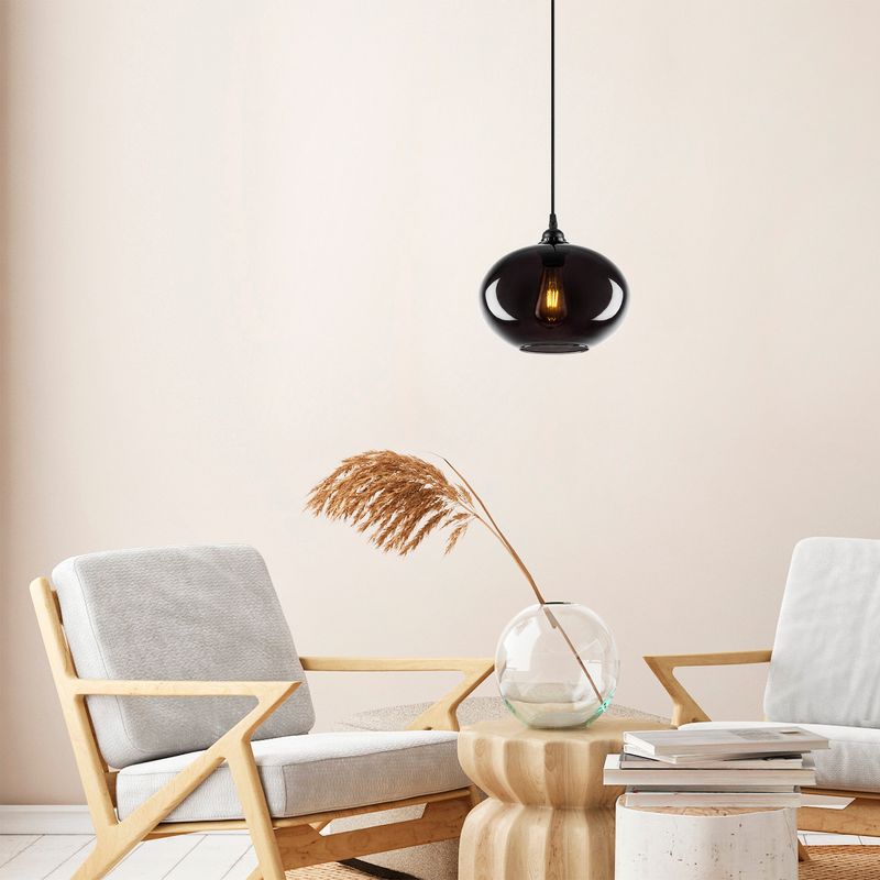 Casa si Gradina - Corpuri si surse de iluminat - Lustre si pendule - Lustra, Opviq, sticla, fumuriu, 27x27 cm, inaltime reglabila - Infinity.ro