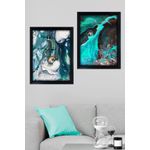 Casa si Gradina - Decoratiuni - Tablouri - Tablou decorativ inramat, Wallxpert, sticla, multicolor, 35x45 cm, set 2 bucati - Infinity.ro