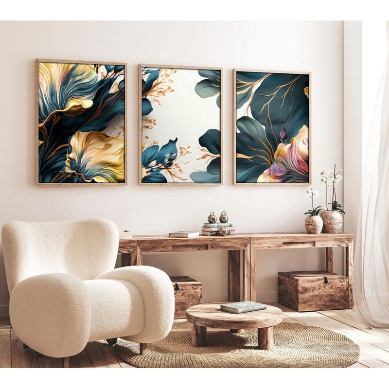 Casa si Gradina - Decoratiuni - Tablouri - Tablou decorativ inramat, Wallxpert, mdf, multicolor, 35x50 cm, 3 piese - Infinity.ro
